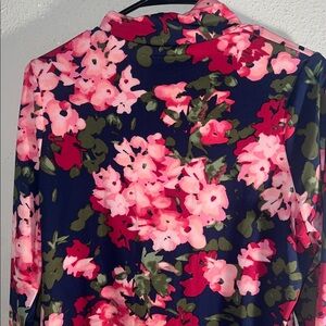 Floral Women's Top - Pink and Green